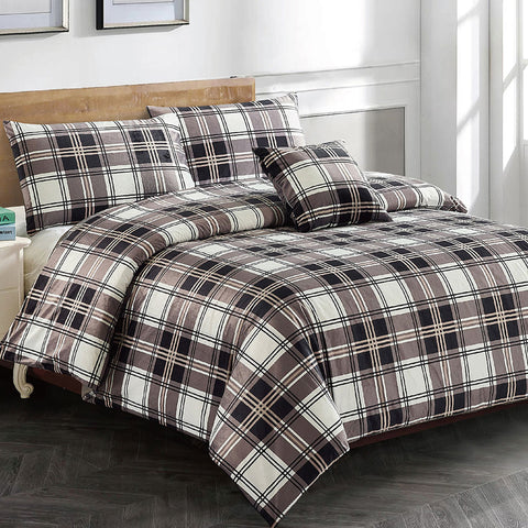 Georges Fine Linens Jaimee Quilt Cover Set Super King Tartan Design 270x240 cm - SuperSaverAU - view 1
