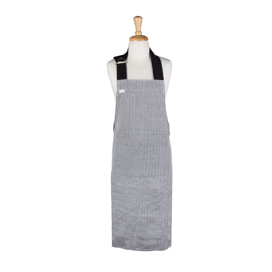 Rans Herringbone Black Cotton Apron 70 x 90 cm - 100% Cotton, Machine Washable