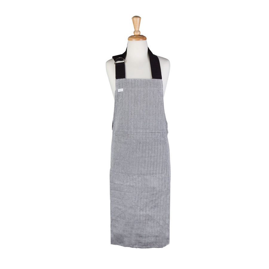 Rans Herringbone Black Cotton Apron 70 x 90 cm - 100% Cotton, Machine Washable - SuperSaverAU - view 1