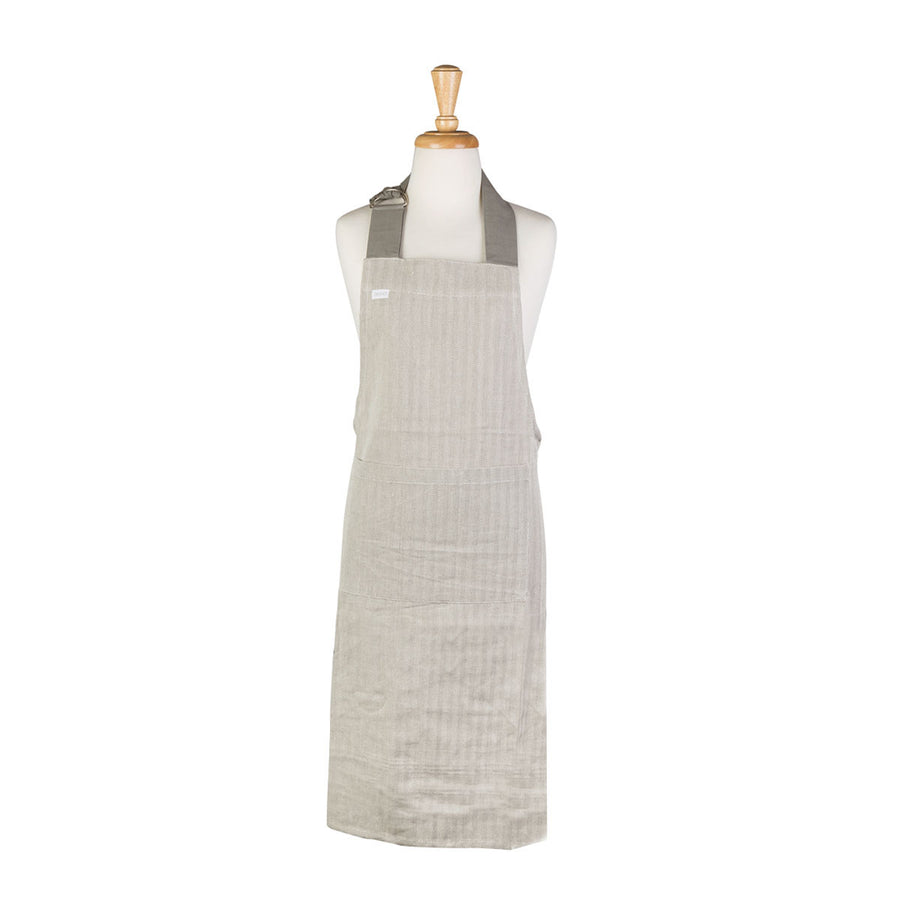 Rans Herringbone Charcoal Cotton Apron 70 x 90 cm - Machine Washable, Padded - SuperSaverAU - view 1