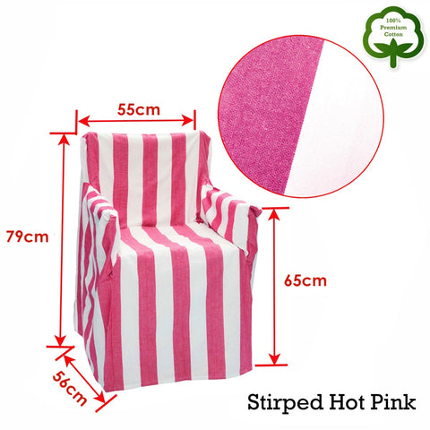 Rans Striped Hot Pink Cotton Director Chair Cover - SuperSaverAU - view 2