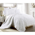 Jenny Mclean Bobby Ruffle White 3 Piece Cotton Coverlet Set Queen - Soft, Elegant Design - SuperSaverAU - view 1