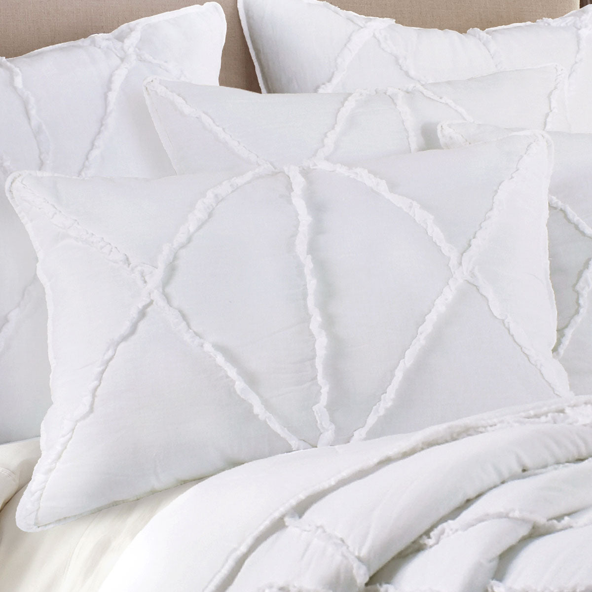 Jenny Mclean Bobby Ruffle White 3 Piece Cotton Coverlet Set Super King - SuperSaverAU - view 2