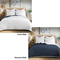 Jenny Mclean Swiss Dots Blue 3 Piece 100% Cotton Coverlet Set King Reversible - SuperSaverAU - view 2