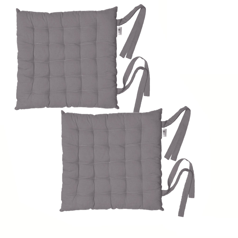 Rans Alfresco Set of 2 Cotton Chair Pads 40x40 cm - Stripe Quilted Design - SuperSaverAU - view 1