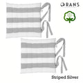 Rans Alfresco Cotton Chair Pads – Silver 40 x 40cm, Set of 2