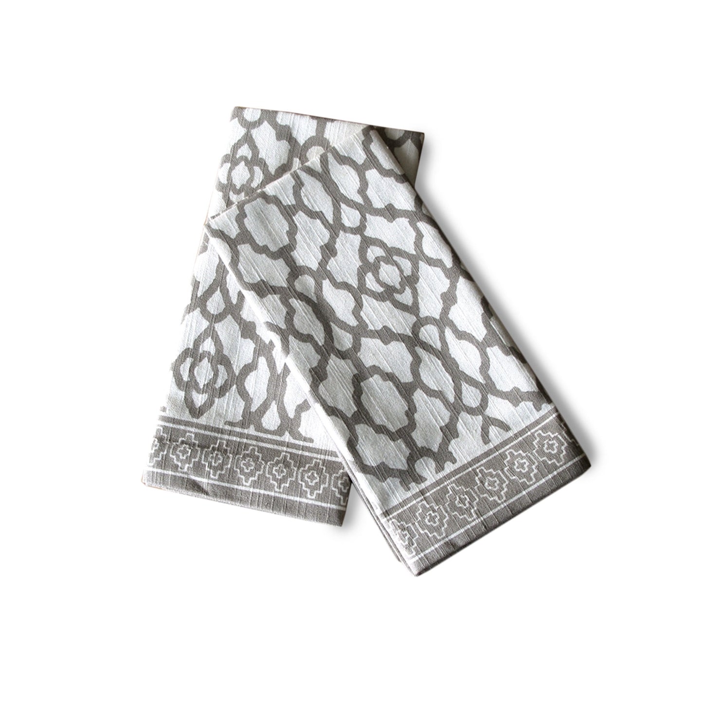 Rans Set of 2 Pure Cotton Vintage Napkins 45 x 45 cm - Grey, Timeless Print