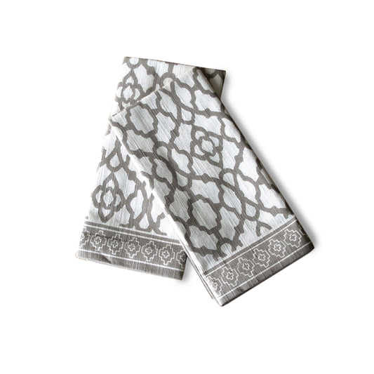 Rans Set of 2 Pure Cotton Vintage Napkins 45 x 45 cm - Grey, Timeless Print