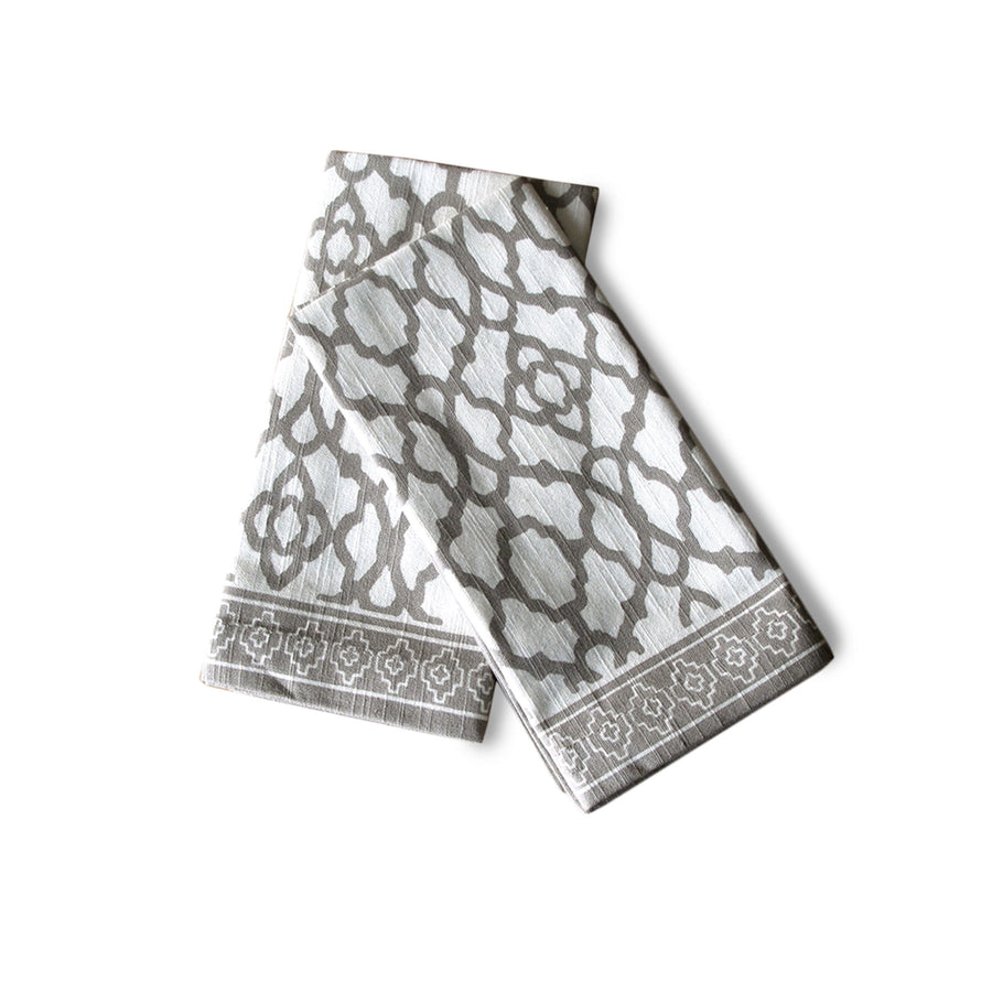 Rans Set of 2 Pure Cotton Vintage Napkins 45 x 45 cm - Grey, Timeless Print - SuperSaverAU - view 1