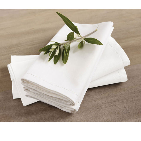 Rans Set of 4 Elegant Hemstitch Napkins - 45 x 45 cm - 100% Cotton, White - SuperSaverAU - view 1