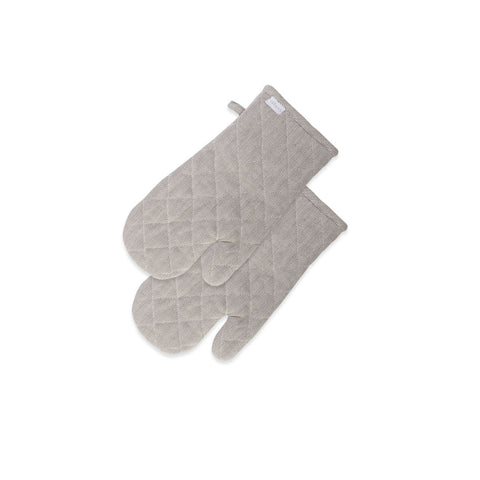 Rans Herringbone Charcoal 2 x Oven Gloves - 100% Cotton, Padded, Machine Washable - SuperSaverAU - view 1
