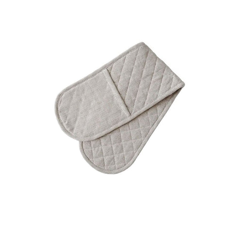 Rans Herringbone Charcoal Double Oven Mitts 18 x 75 cm, 100% Cotton, Padded - SuperSaverAU - view 1