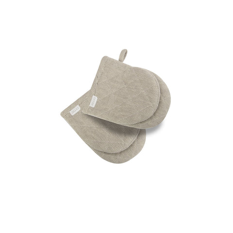 Rans Herringbone Charcoal Cotton Set of 2 Mini Oven Gloves - 18 x 33 cm - SuperSaverAU - view 1
