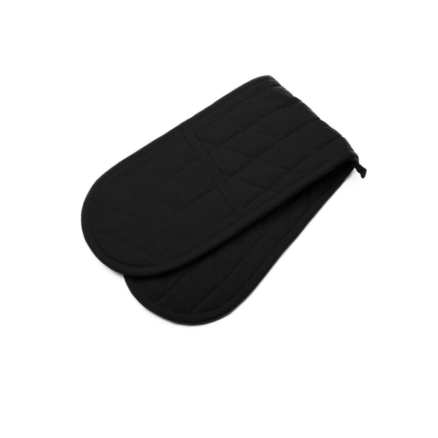 Rans Manhattan Black Cotton Double End Oven Mitts 18 x 75 cm, Quilted Pattern - SuperSaverAU - view 1