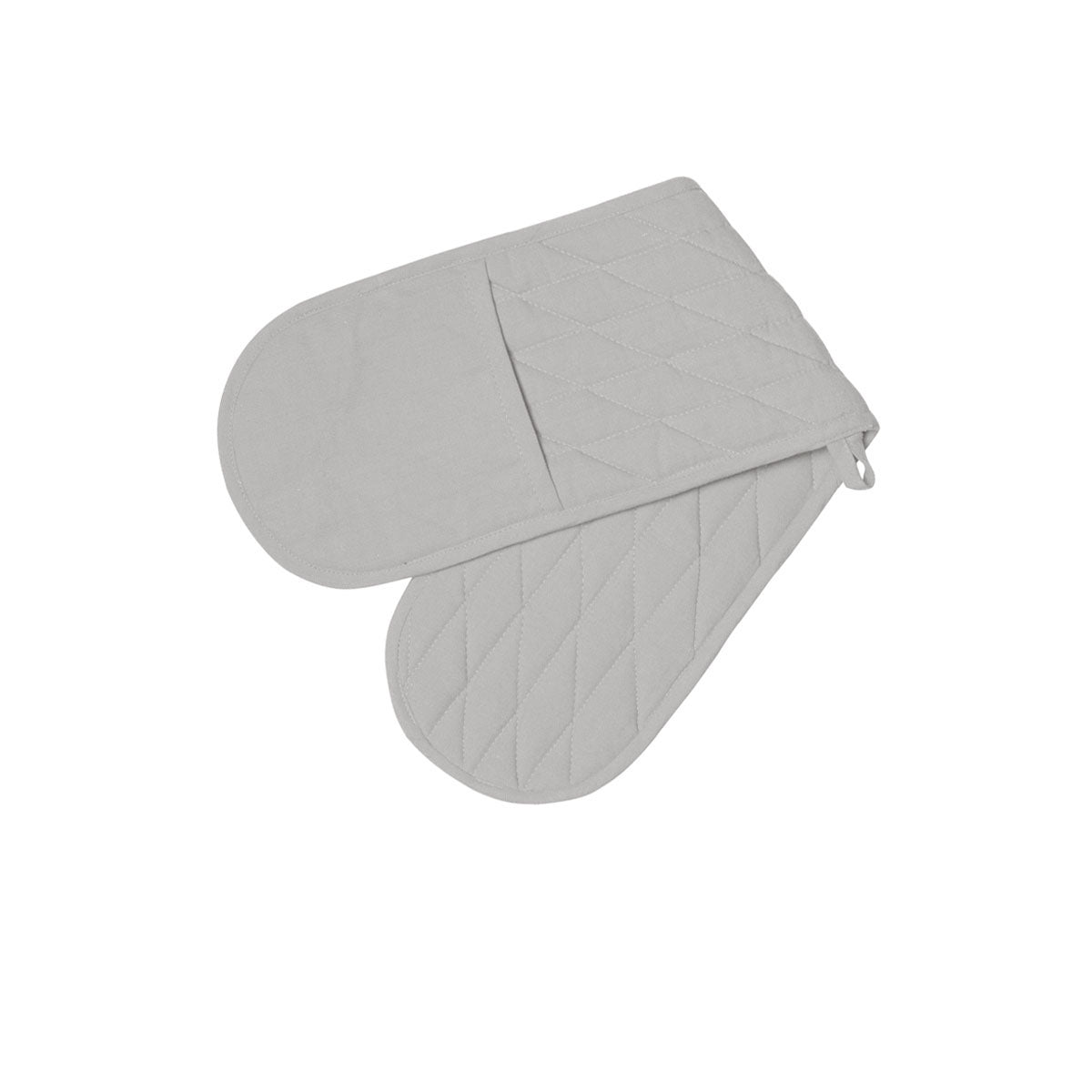 Rans Manhattan Silver Cotton Double End Oven Mitts - 18 x 75 cm, Quilted Pattern - SuperSaverAU - view 1