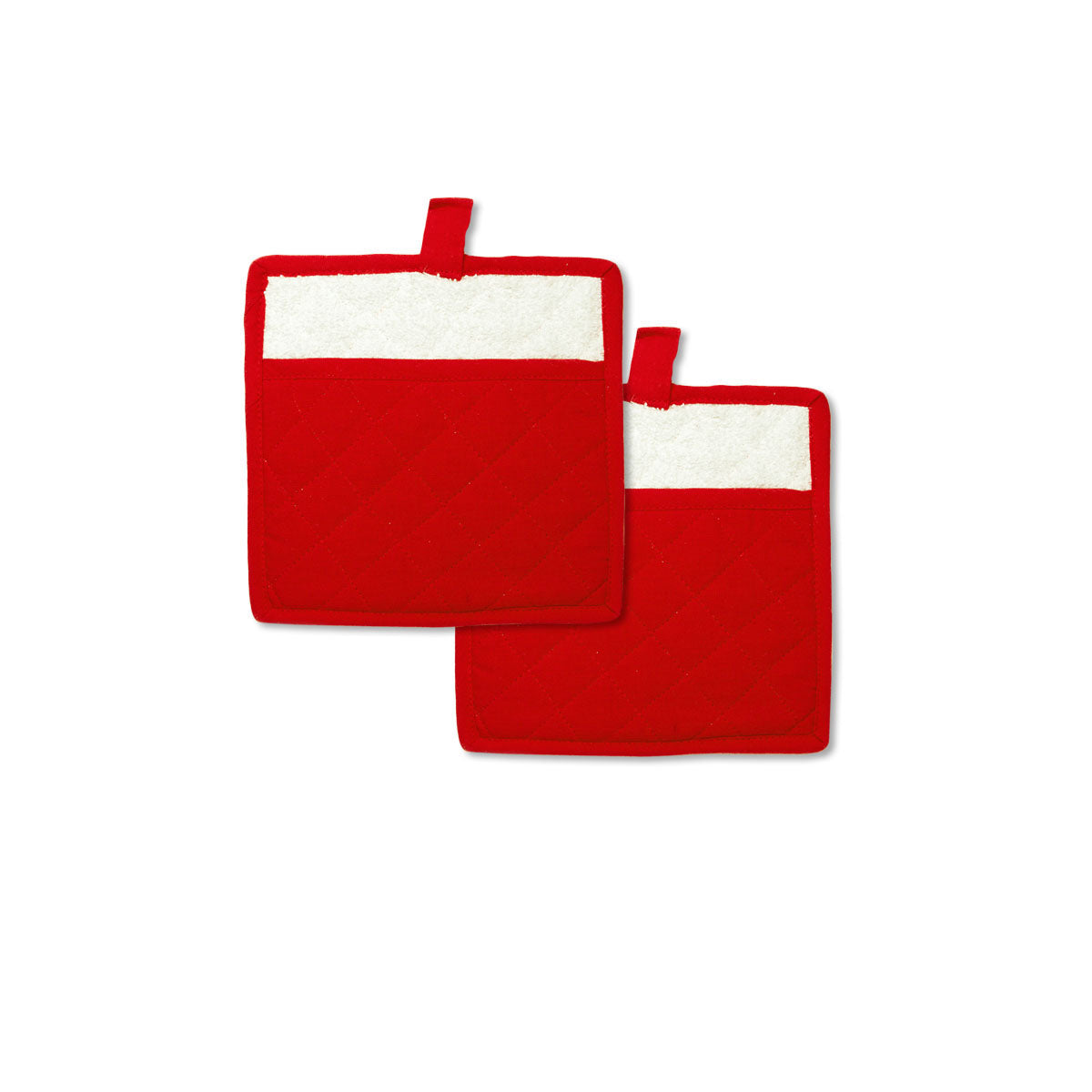 Rans Manhattan Red Cotton Pot Holders Set of 2 - 20 x 20 cm, Quilted Pattern - SuperSaverAU - view 1