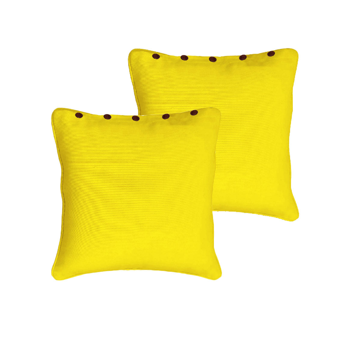 Rans London Cotton European Pillowcases with Buttons 60 x 60 cm - Yellow - SuperSaverAU - view 1