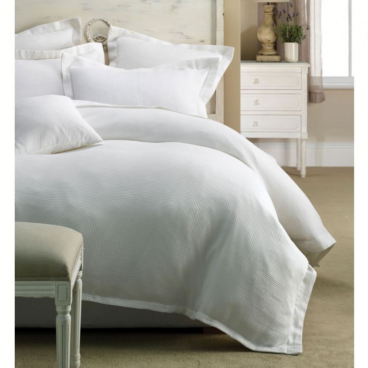 Rans Paris Waffle Quilt Cover Set White - Queen, 100% Cotton, Machine Washable - SuperSaverAU - view 1