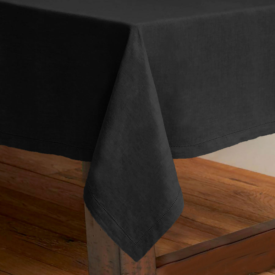 Rans Pure Cotton Elegant Hemstitch Tablecloth 150 x 360 cm - Black - SuperSaverAU - view 1