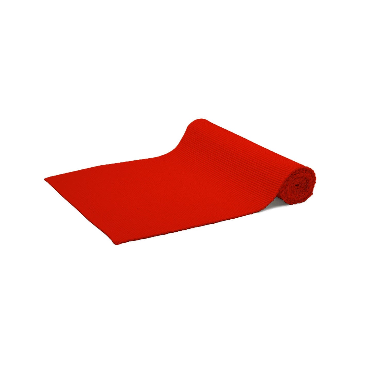 Rans Lollipop Cotton Ribbed Table Runner 33 x 135 cm - Red, Easy Care, Heat Resistant