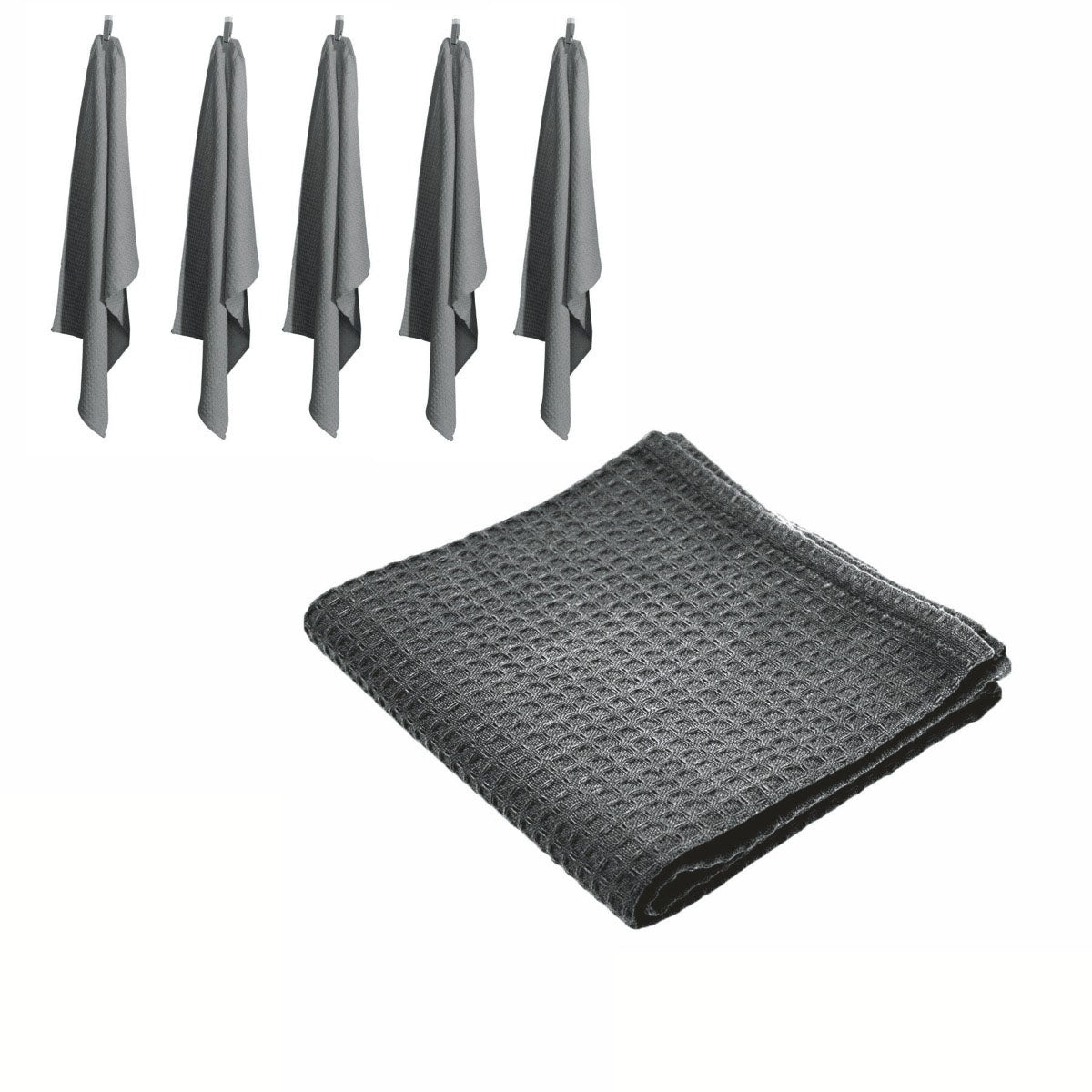 Rans Set of 6 Cotton Waffle Tea Towels 50x70 cm - Super Absorbent, Lint Free - SuperSaverAU - view 1