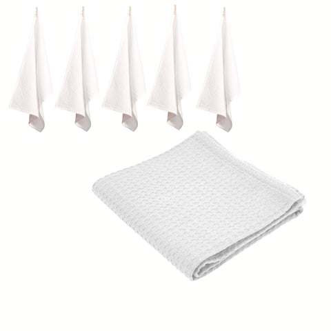 Rans Set of 6 Cotton Waffle Tea Towels 50x70 cm - Super Absorbent, Lint Free - SuperSaverAU - view 1