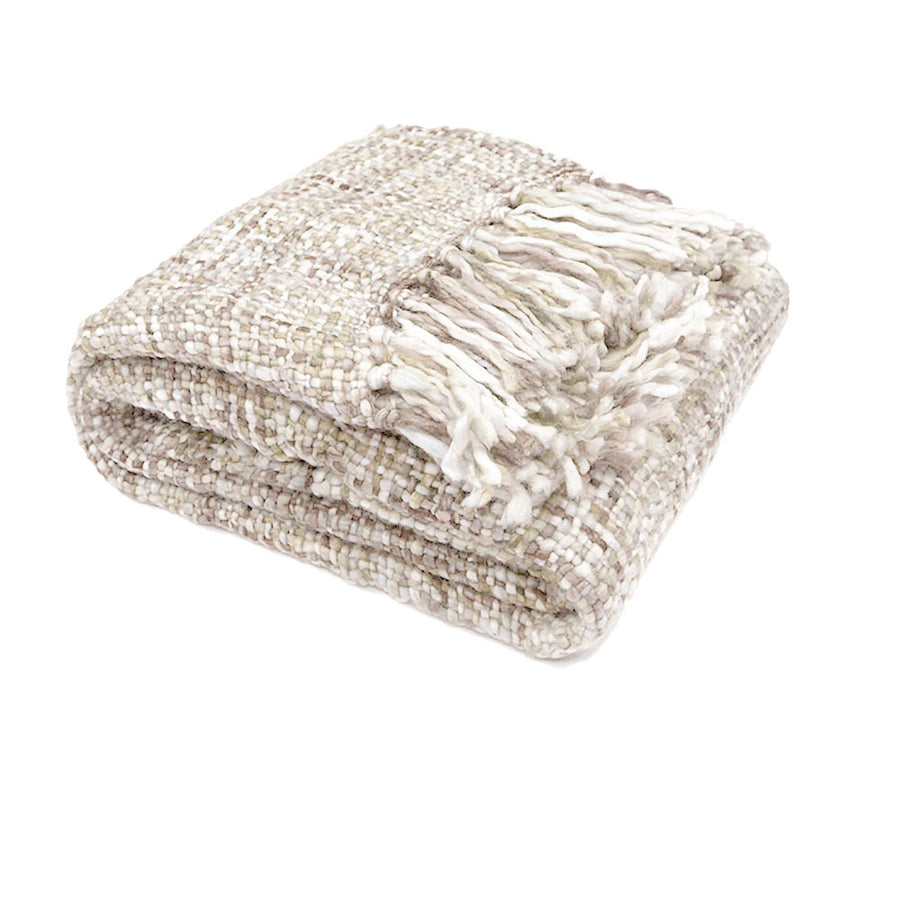 Rans Oslo Knitted Weave Throw 127x152cm - Natural Beauty, Tasselled Ends - SuperSaverAU - view 1