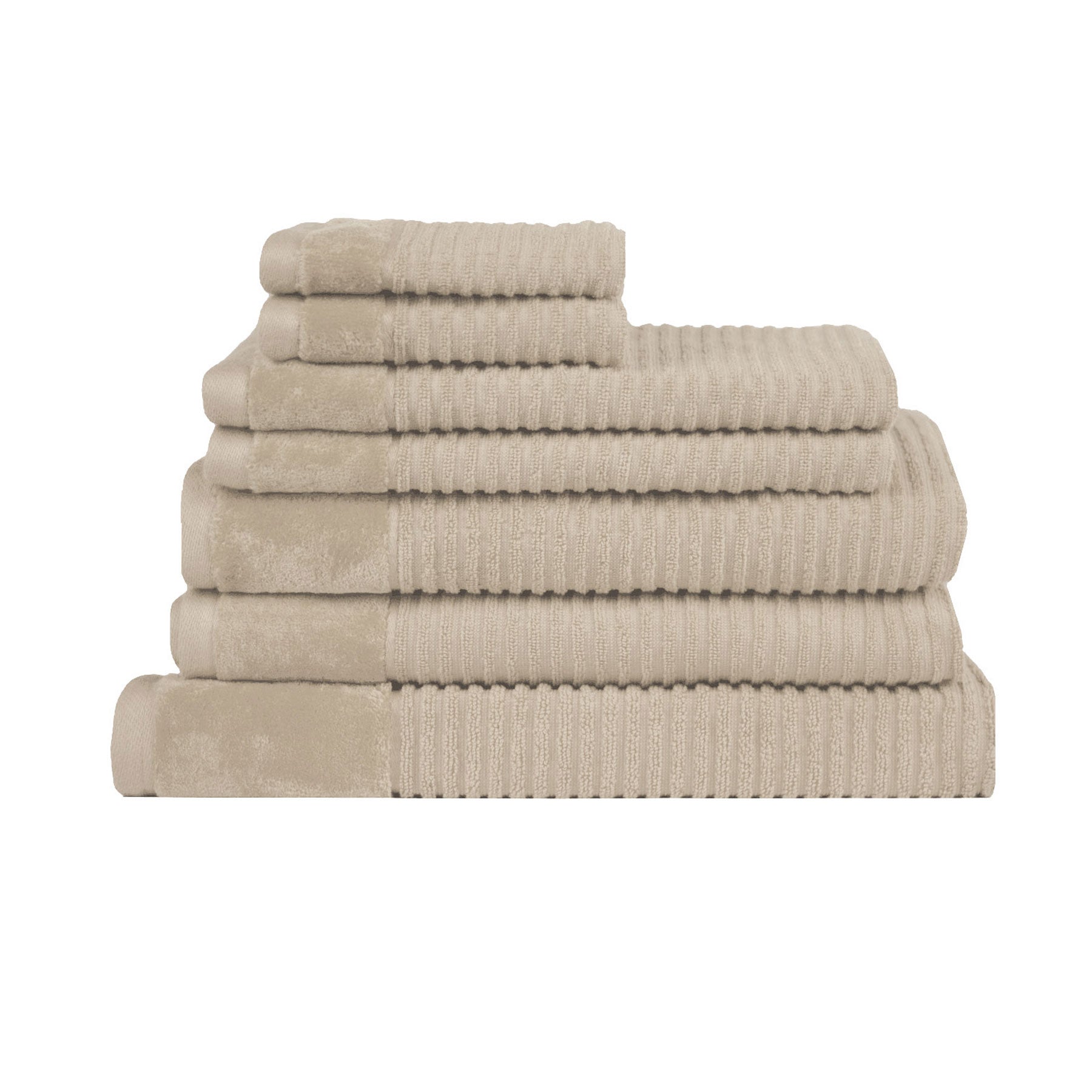 Royal Excellency 7 Piece Cotton Bath Towel Set - 100% Cotton, Stripe Pattern, 650gsm - SuperSaverAU - view 1