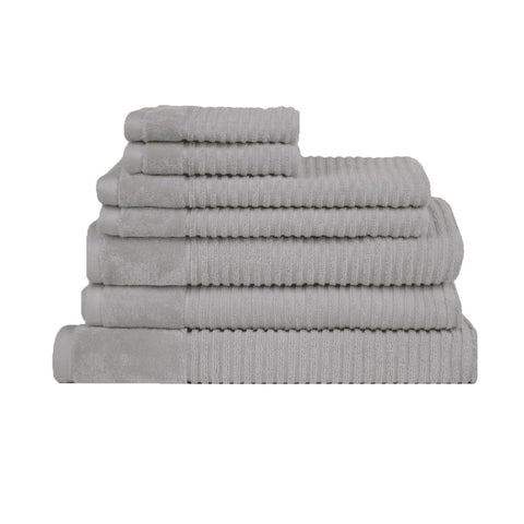 Royal Excellency 7 Piece Cotton Bath Towel Set - Silver, 100% Cotton, Highly Absorbent - SuperSaverAU - view 1