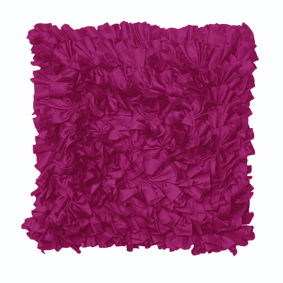Rapee Fuschia Ruffled Filled Cushion - 43cm x 43cm, Satin Polyester - SuperSaverAU - view 1