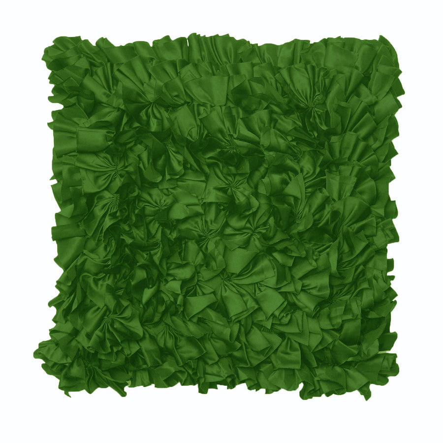 Rapee Filled Ruffled Cushion - Green 43cm x 43cm, Soft Satin Polyester - SuperSaverAU - view 1