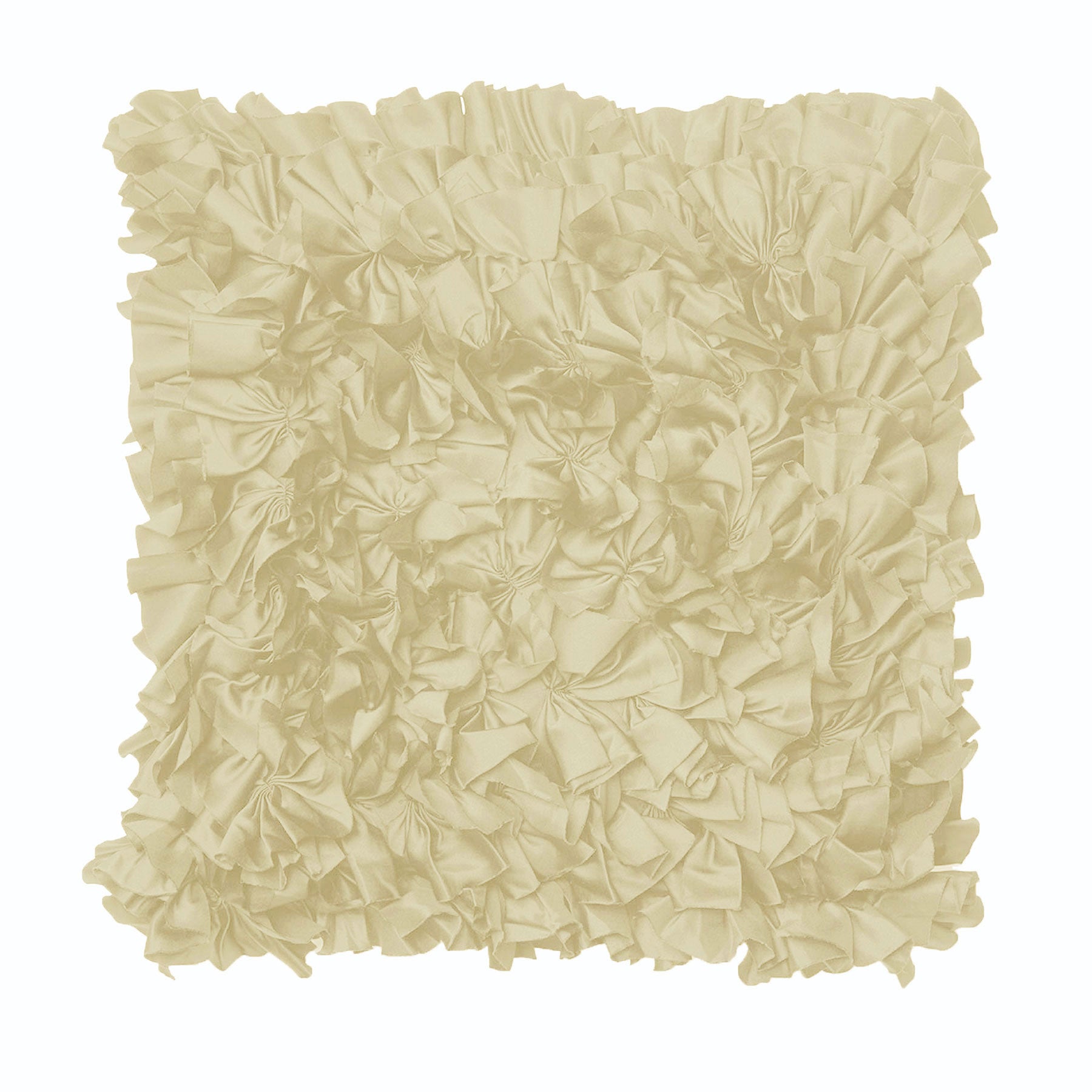 Rapee Filled Ruffled Cushion - Ivory, 43cm x 43cm, Soft Satin Polyester - SuperSaverAU - view 1
