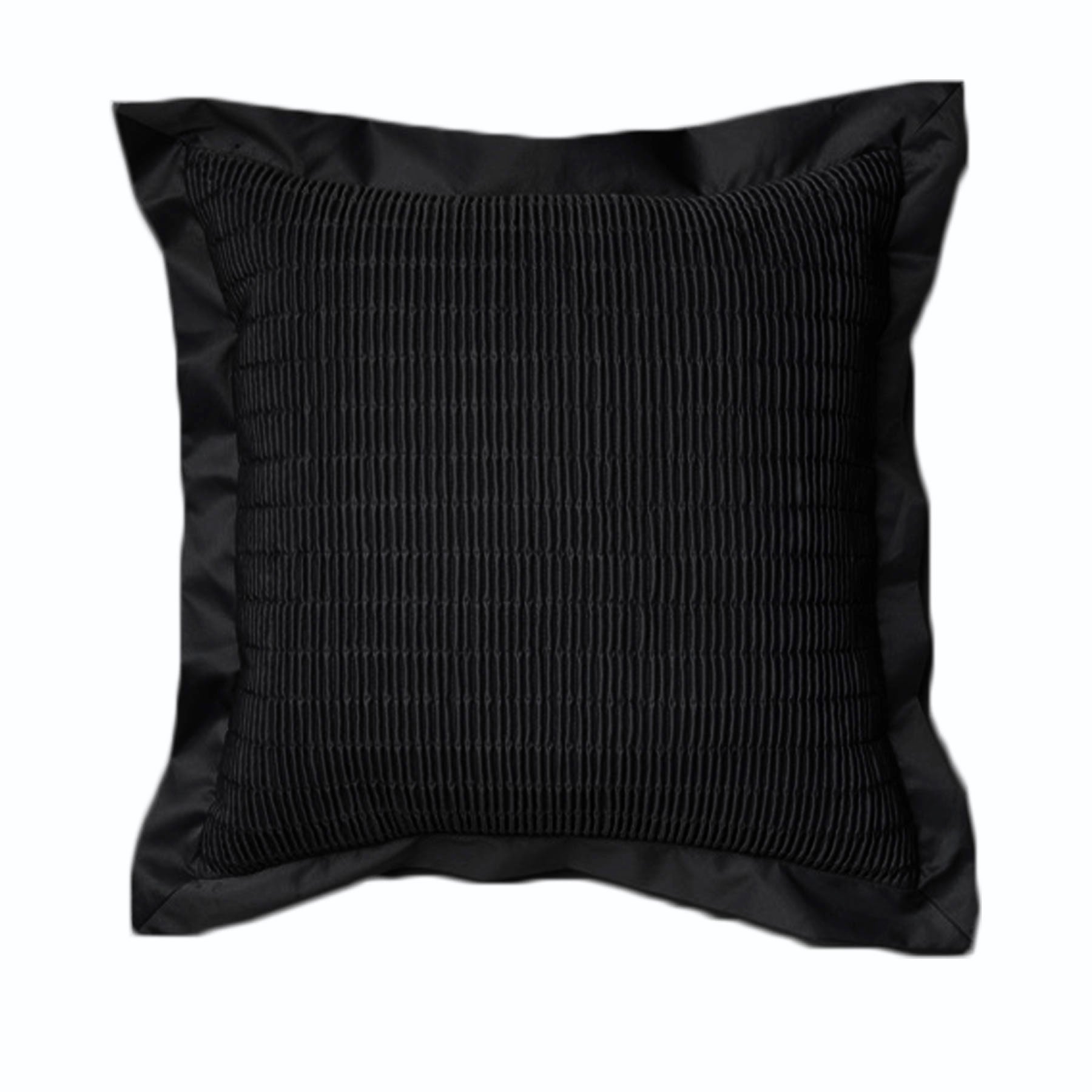 Rapee Morocco Quilted Filled Cushion - Gathered Design, 43cm x 43cm, Black - SuperSaverAU - view 1