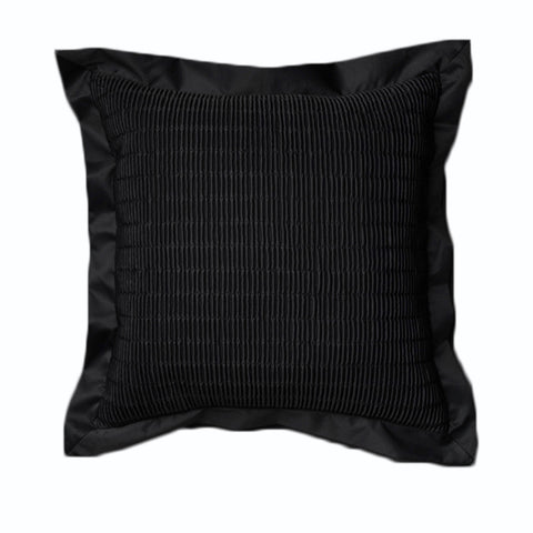 Rapee Morocco Quilted Filled Cushion - Gathered Design, 43cm x 43cm, Black - SuperSaverAU - view 1