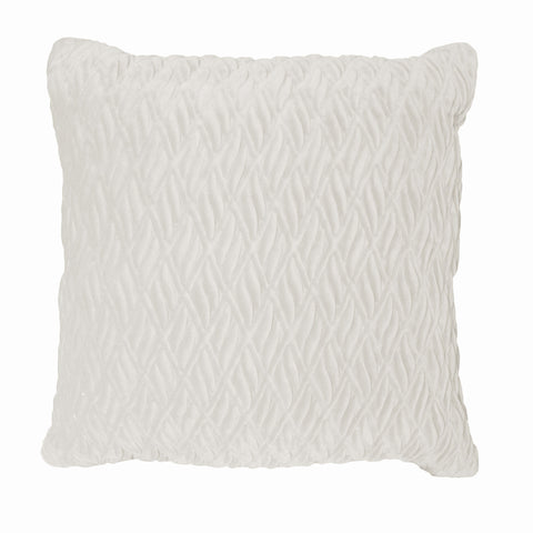 Rapee Filled Cushion - 3D Embossed Faux Suede - White 45cm x 45cm - SuperSaverAU - view 1