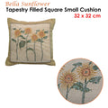 Rapee Floral Tapestry Filled Cushion 32 x 32 cm - Sunflower Design - SuperSaverAU - view 2