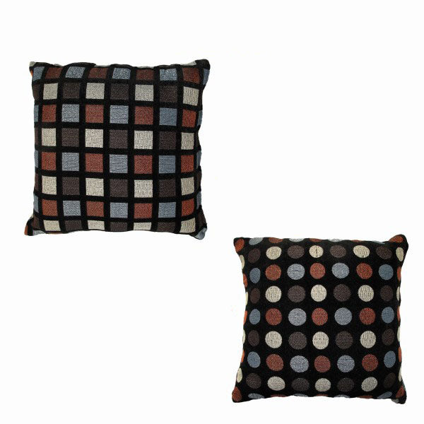 Rapee Turvy Filled Cushion Reversible 43 cm x 43 cm - Squares & Circles Design - SuperSaverAU - view 1