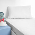 Minikins Junior Cotton Combo Fitted Sheet Set White Single - Solid Colour, 180 Thread Count - SuperSaverAU - view 1