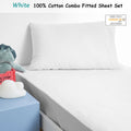 Minikins Junior Cotton Combo Fitted Sheet Set White Single - Solid Colour, 180 Thread Count - SuperSaverAU - view 2
