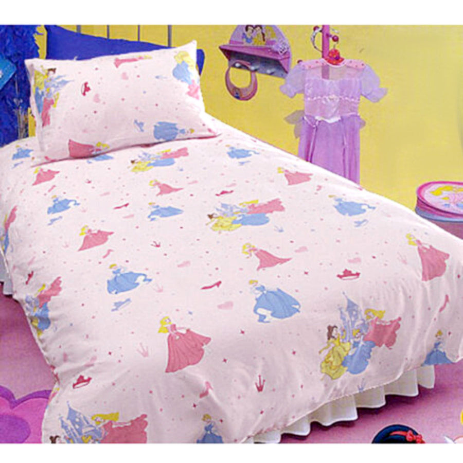 Disney Princess Pink Quilt Cover Set Single - 140cm x 210cm, Polyester Cotton - SuperSaverAU - view 1