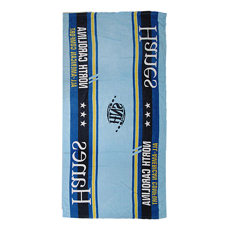 Hanes Blue 100% Cotton Velour Beach Towel - 75cm x 150cm, Machine Washable - SuperSaverAU - view 1