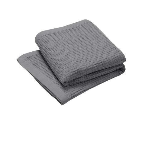 Living @ Home Cotton Waffle Blanket 350GSM - Charcoal, Single