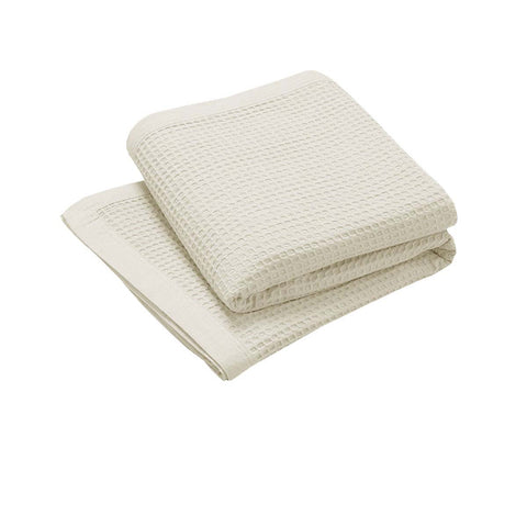 Living @ Home Cotton Waffle Blanket 350GSM - Cream, Single