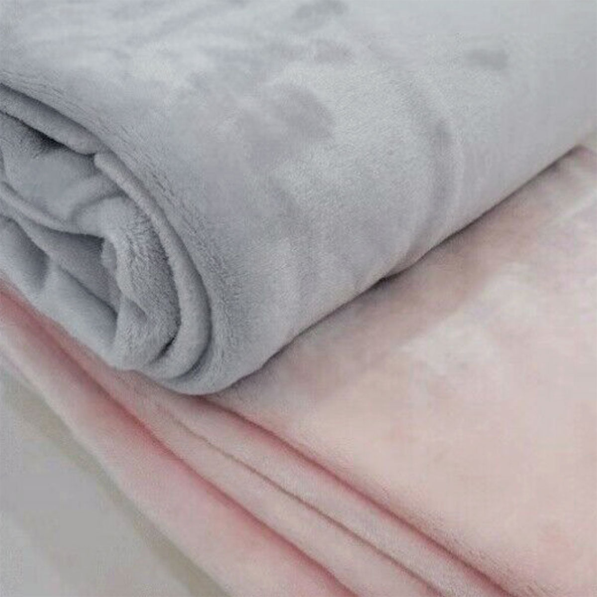 Premium Super Soft Micro Flannel Plush Blanket 300GSM - Blush, Single