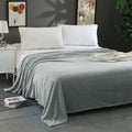 Premium Super Soft Micro Flannel Plush Blanket 300GSM - Grey, Queen