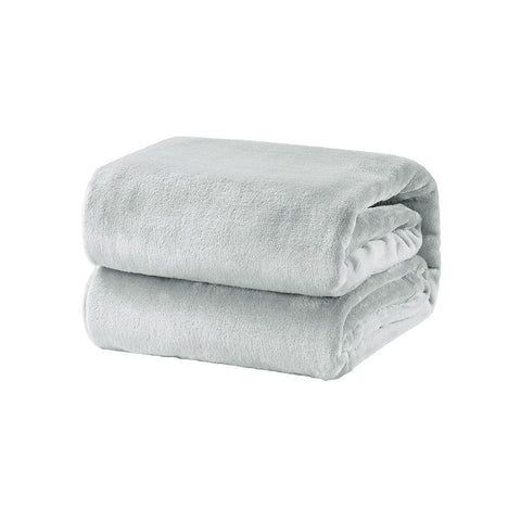 Premium Super Soft Micro Flannel Plush Blanket 300GSM - Grey, Single