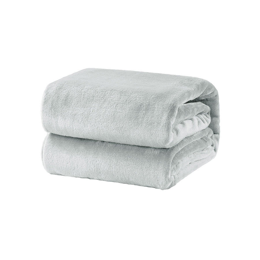 Premium Super Soft Micro Flannel Plush Blanket 300GSM - Grey, Single
