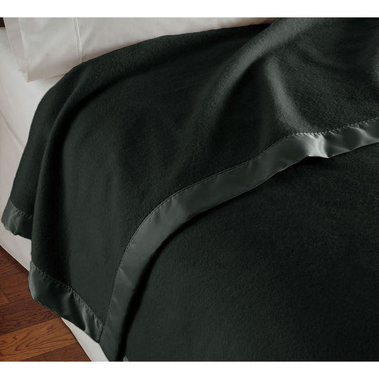 400GSM Luxury Wool Blanket Charcoal Single/Double - Soft, Solid Colour Design