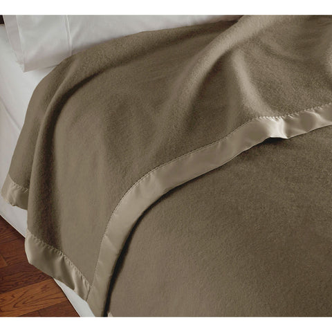 400GSM Luxury Wool Blanket Mocha - 240 x 255 cm, Solid Colour Design - SuperSaverAU - view 1