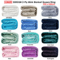 Premium 550GSM 2-Ply Mink Blanket – Frost Queen/King 220 x 240cm
